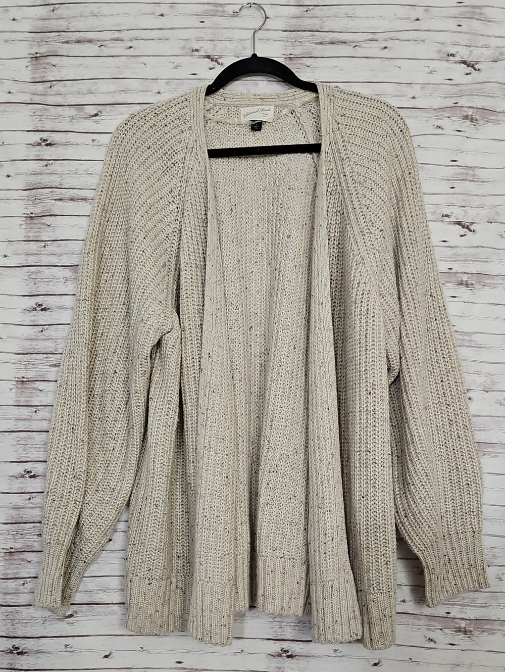 Universal Thread Oatmeal Speckled Open-Front Knit Cardigan